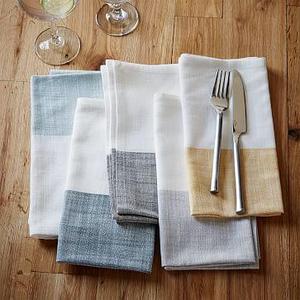 Center Stripe Woven Napkin Set Light Pool (4)