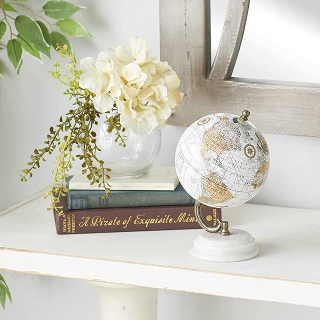 Deco 79 Wood Metal MBL Globe 5" W, 7" H-94445, 5" x 7"