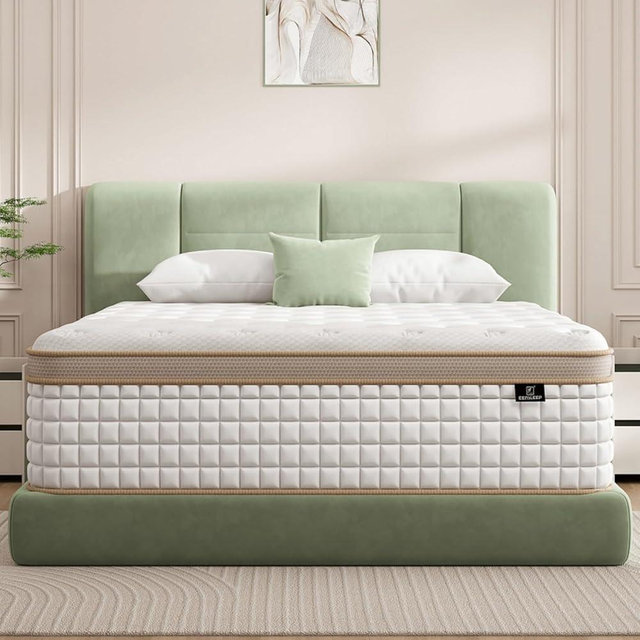 King Mattress, [Enhanced] 14 Inch Medium Firm Hybrid King Mattress, Memory Foam Mattress in a Box with Independent Pocket Springs, Pressure Relief, Strong Edge Support, 365-Night Trial, CertiPUR-US