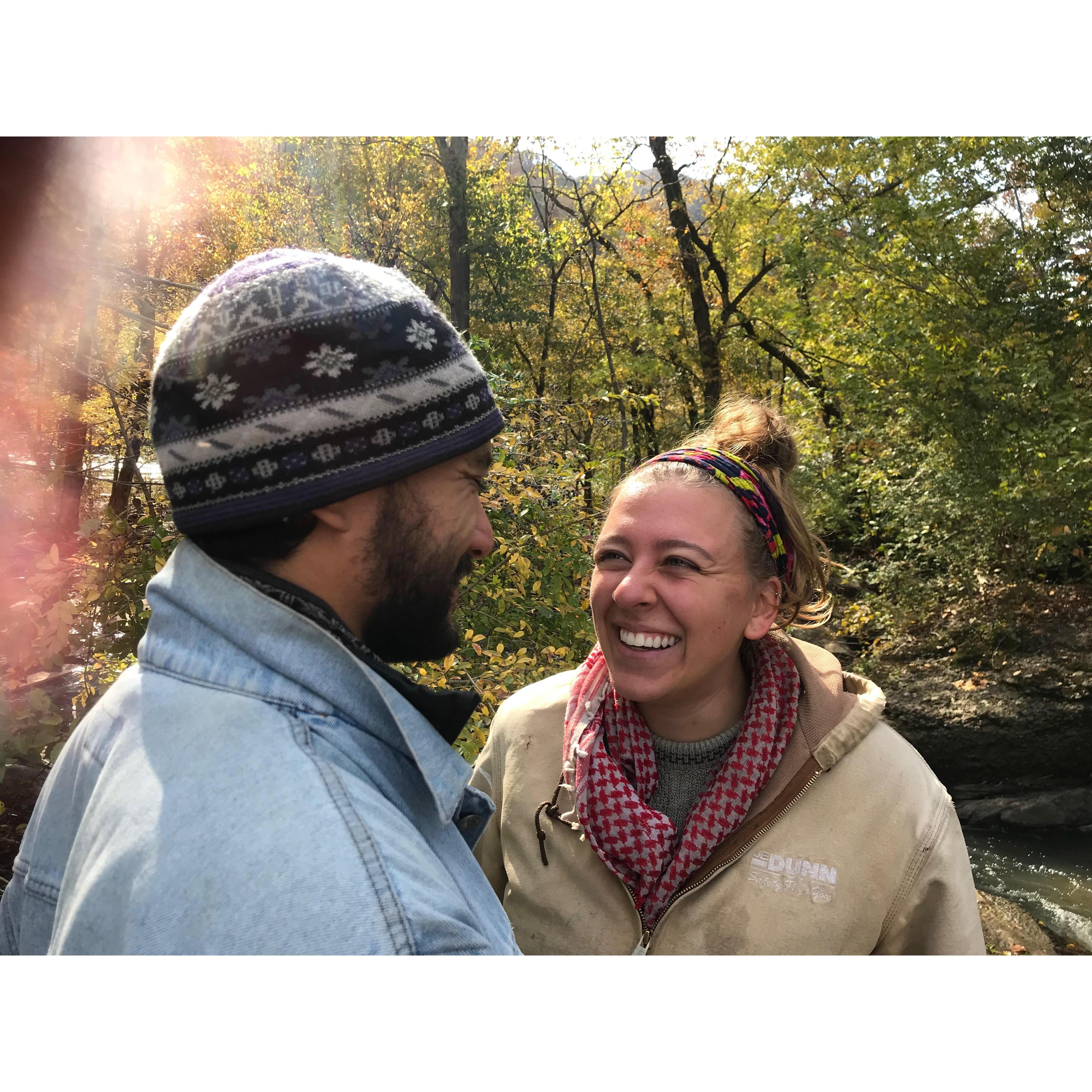 November 2018: We are at the Sandstone Falls in West Virginia on a community retreat.