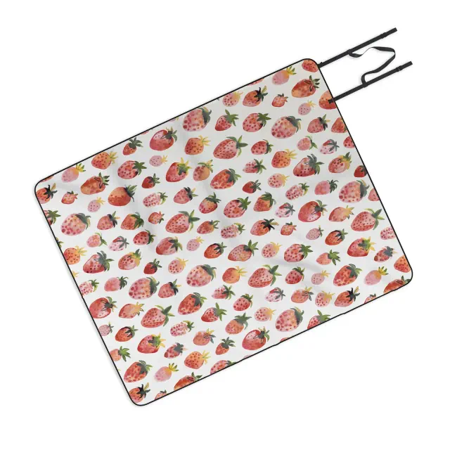 Ninola Design Strawberries Countryside Summer Picnic Blanket - Deny Designs