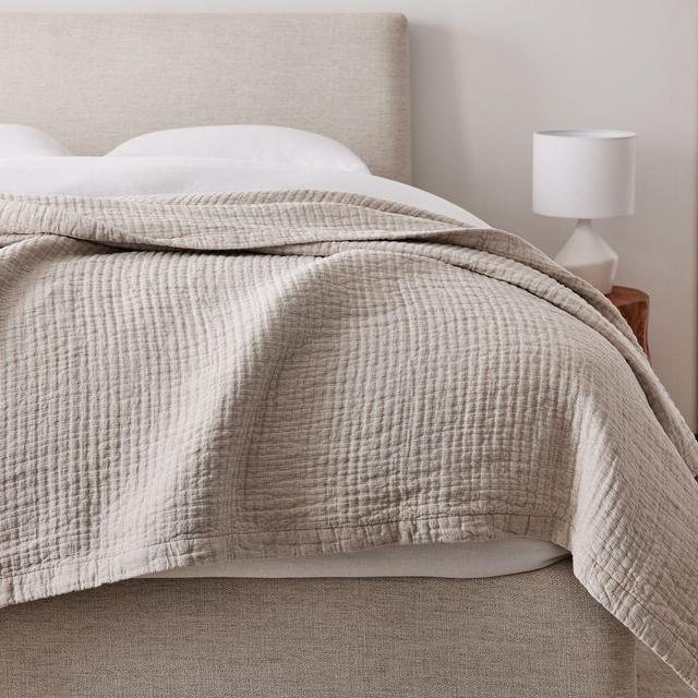 European Flax Linen Blanket, King/Cal. King, Natural