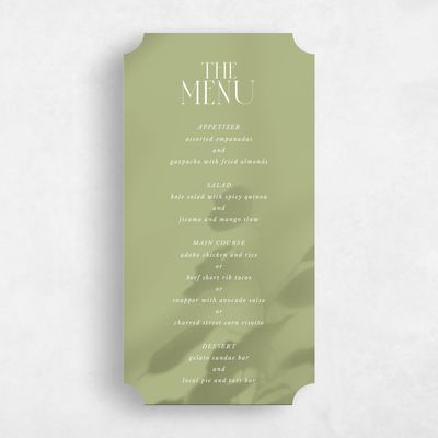 Green Ticket Wedding Menu - Liang