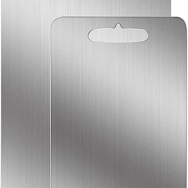 YEAVS Stainless Steel Cutting Board for Kitchen Heavy Duty Chopping Board(Medium, 11.4"L x 7.9" W)