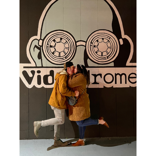 The night of the proposal at Videodrome in Virginia Highlands