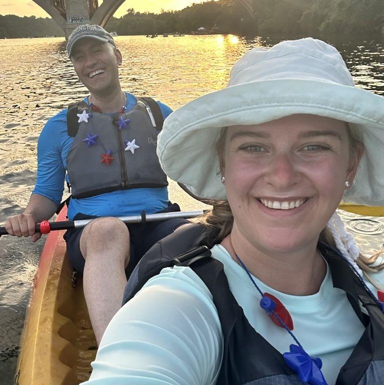 Kayaking (lets be honest, sinking) on the potomac for the 4th of July