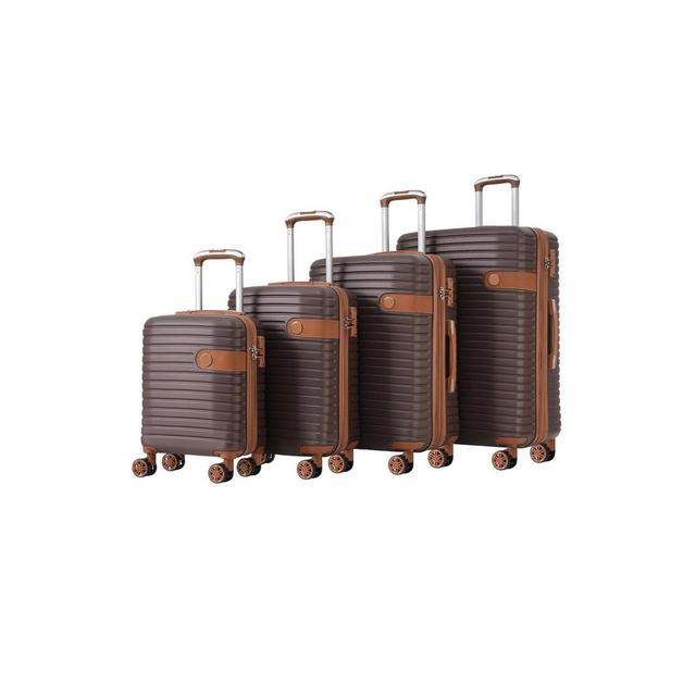 Luggage Sets 4-Piece, Expandable ABS Hardside Suitcase Sets, Clearance Carry On Luggage Suitcase Set w/TSA Lock&Spinner Wheels, 16"/20"/24"/28" Chocl