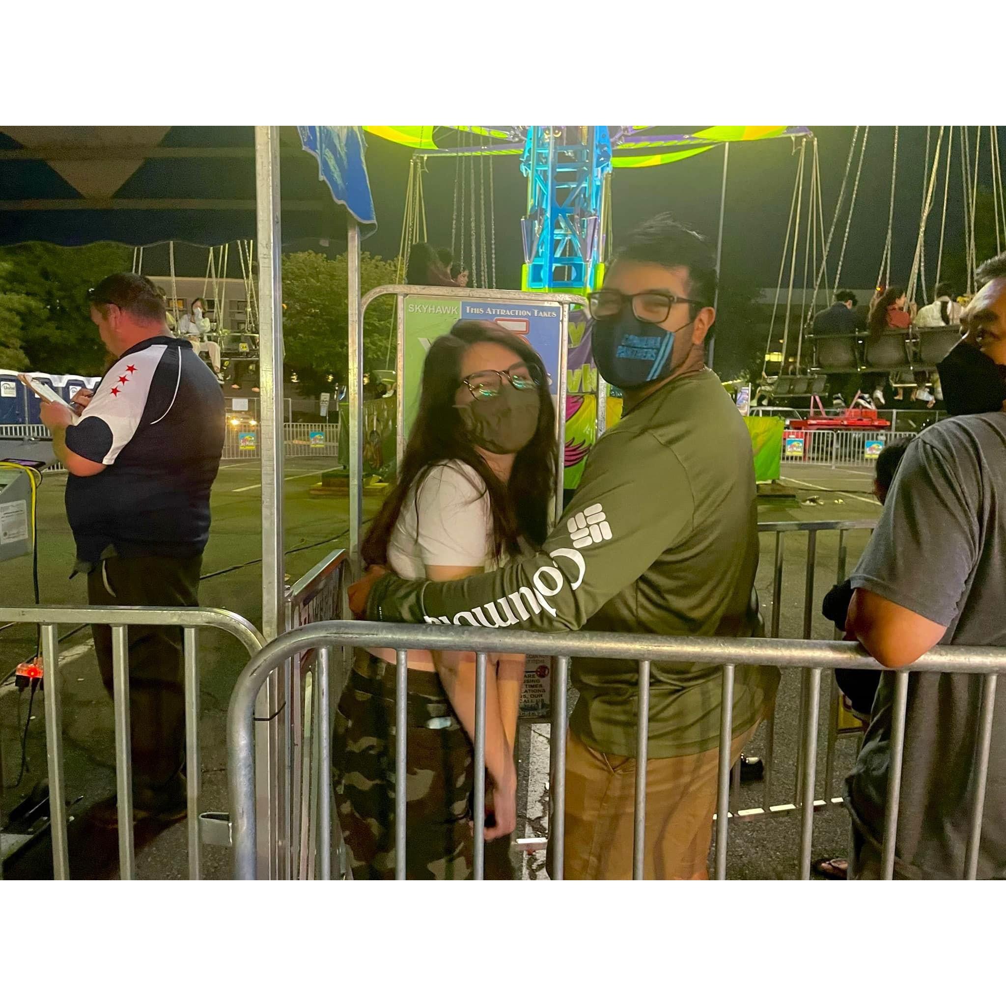 The state fair on a double date with the maid of honor