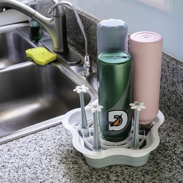 L-WASH Countertop Drying Rack - Ideal for Insulated Water Bottles, Drinking Glasses, Sports Bottles