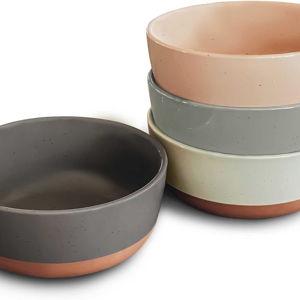 Set of 4 Porcelain Bowls, 25oz - Microwave, Dishwasher & Oven Safe for Soup, Cereal, etc.