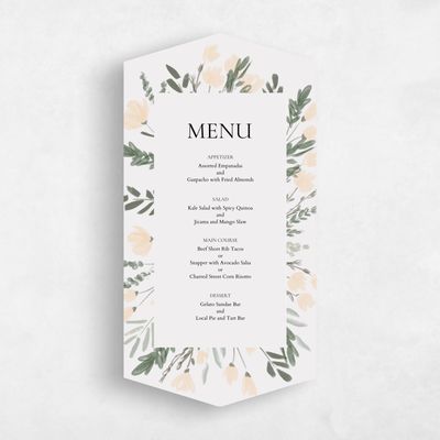 Grey Diamond Wedding Menu - Oaklyn