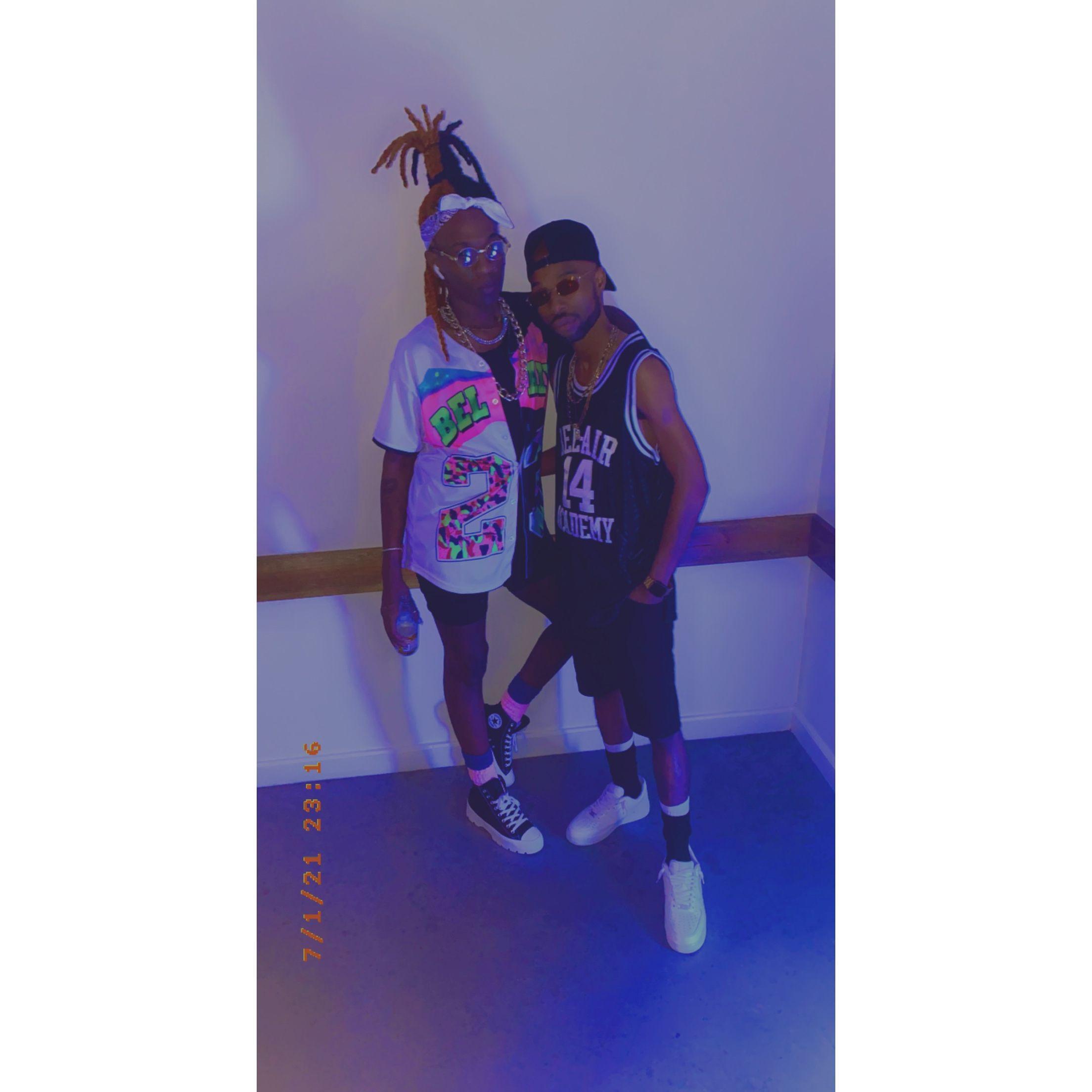 We went to 90's Party in Groom Justin's hometown