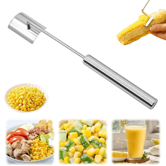 Corn Cob Stripper, Stainless Steel Corn Cob Peeler, Stripping Tool for Removing Corn, Corn on the Cob Cutter Kernel Remover for Home Kitchen, Restaurant Chefs, Outdoor Dining Enthusiasts (1Pcs)