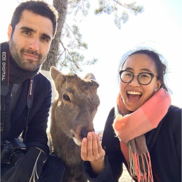 Feeding deer in Nara, Japan.