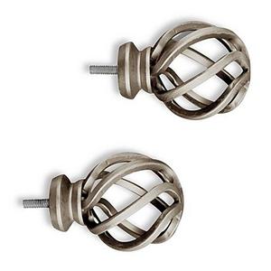Cambria® Elite Complete Birdcage Finial in Brushed Nickel (Set of 2)