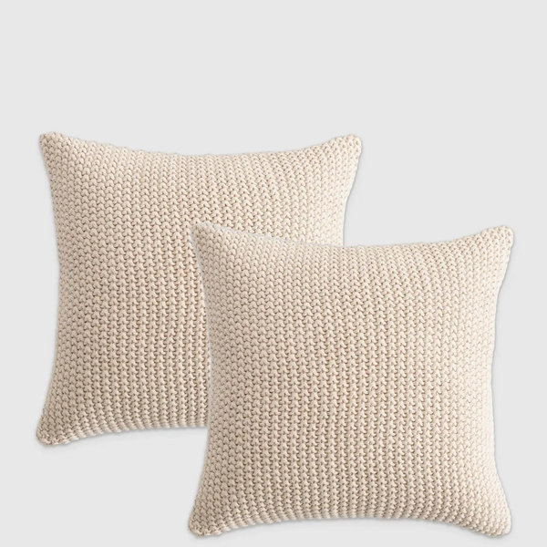 Cotton Fisherman Pillow Cover (Set of 2) - Natural