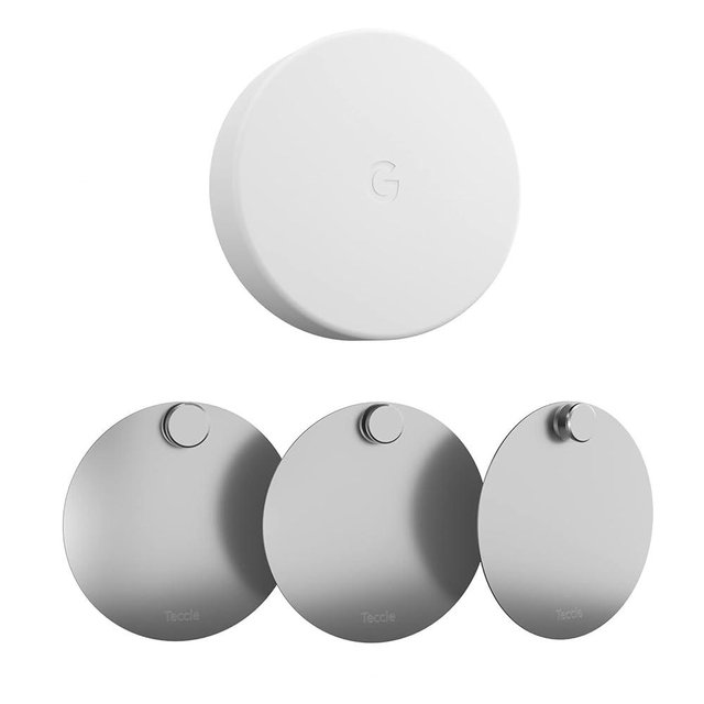 Teccle Wall Mount for Nest Temperature Sensor - No Hole Needed - Stainless Steel Bracket Plate for Google Nest Thermostat Sensor Mount to Smooth and Dry Surface (Pack of 3)
