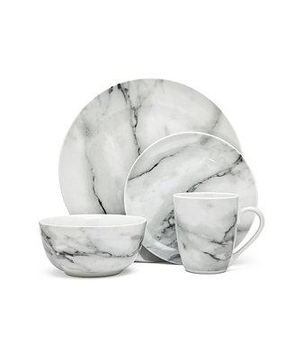 Marble Design 16 Piece Dinnerware Set, Service for 4