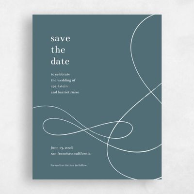 Teal, Blue Wedding Save the Date - Powell Sketch