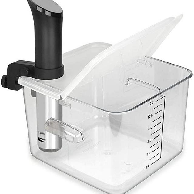 EVERIE Collapsible Hinged Lid Compatible with Anova Nano 750w, 800w, 900w, AN500-US00 1000w and 12,18,22 Quart Rubbermaid Container (Corner Mount)