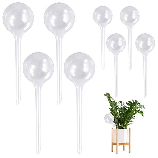 Hdeilaan 8 Pack Clear Self-Watering Bulbs,Automatic Plant Watering Globes,Plastic Water Device for Garden,Indoor Outdoor Decoration