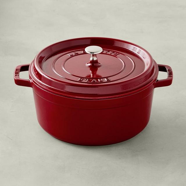 Staub Enameled Cast Iron Round Dutch Oven, 5 1/2-Qt., Cranberry