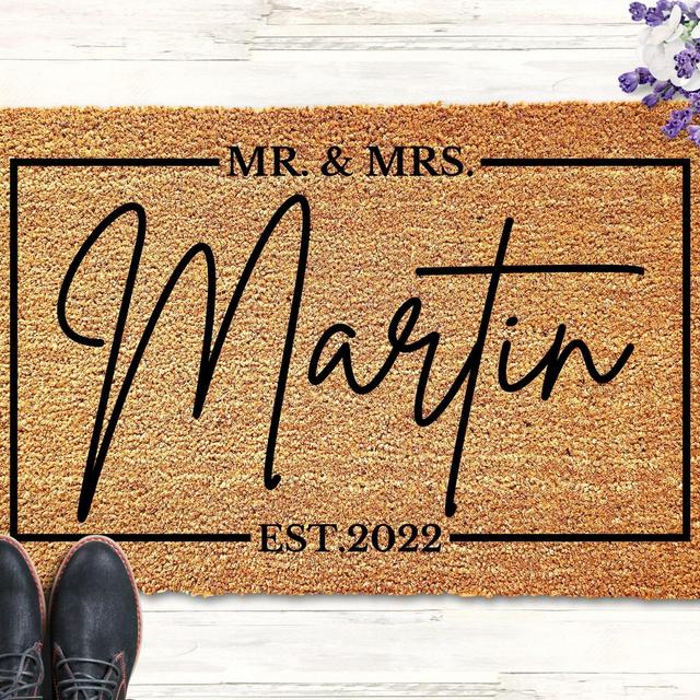 Mr. and Mrs. Doormat, Personalized Wedding...