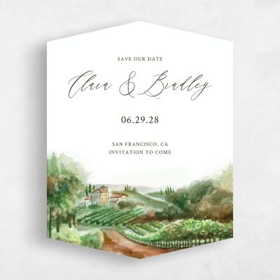 Green Diamond Wedding Save the Date - Hillpine Classic
