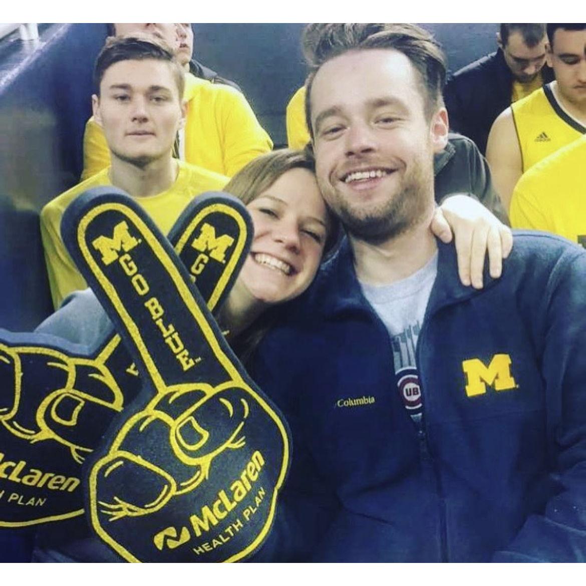 October 2016: Josh came to University of Michigan during senior year of college to visit Hallie's roommate Erin for the last football game of the season. The duo immediately hit it off!
