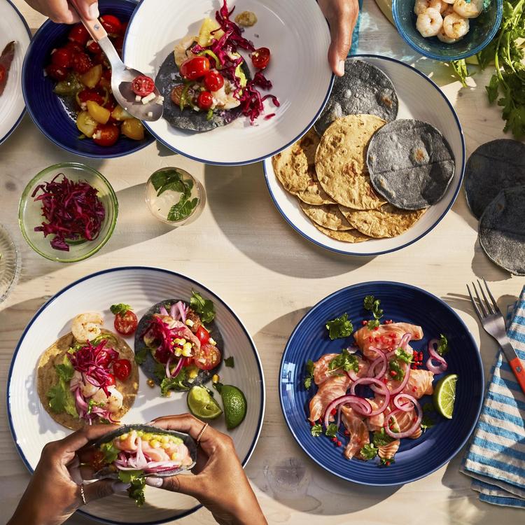 Royal Doulton, Gordon Ramsay Maze Denim Line Dinner Plate, Set of