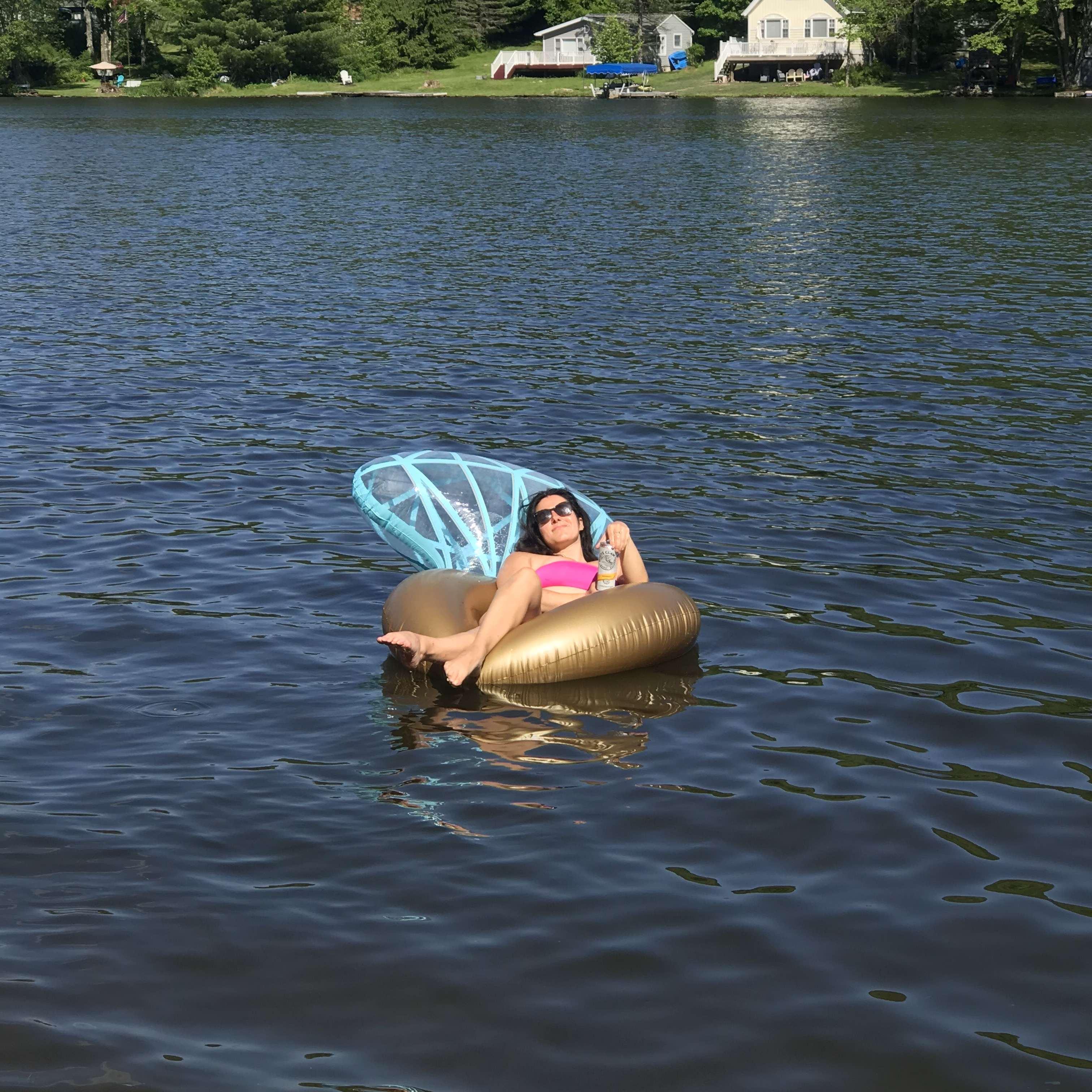 The Deangelos were really subtle about wanting Kat and Joe to get engaged which is why they got Kat this discreet diamond ring float for the summer.
