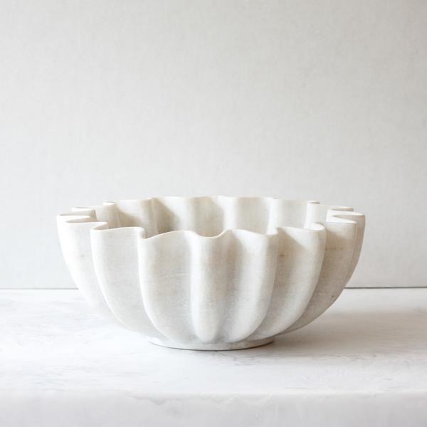 Scalloped Marble Bowl