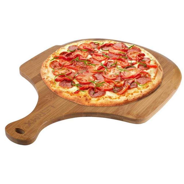 Premium Natural Bamboo Pizza Peel, Pizza Spatula Paddle Cutting Board Handle (Baking Pizza, Bread, Cutting Fruit, Vegetables, Cheese)