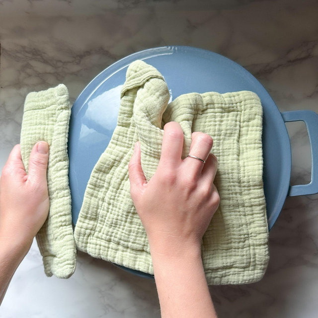 Potholder Set of 2 / Size 9X9 / 8 Ply Cotton Gauze Muslin Hot Pad With Corner Hanging Loop / Soft Fabric Trivet / Many Colors / LIGHTWEIGHT