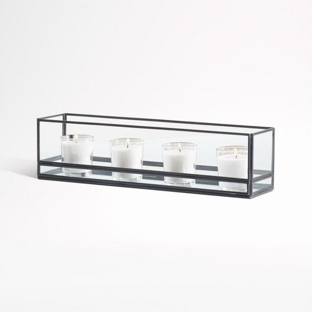 Crate & Barrel - 15" Black Centerpiece Tealight Holder