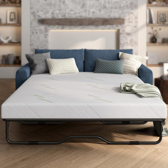 Wellynap 4 Inch Gel Memory Foam Sofa Mattress Queen Size, CertiPUR-US Certified, with Removable Washable Cover, for Guest Rooms, Sofas, RVs & Boats