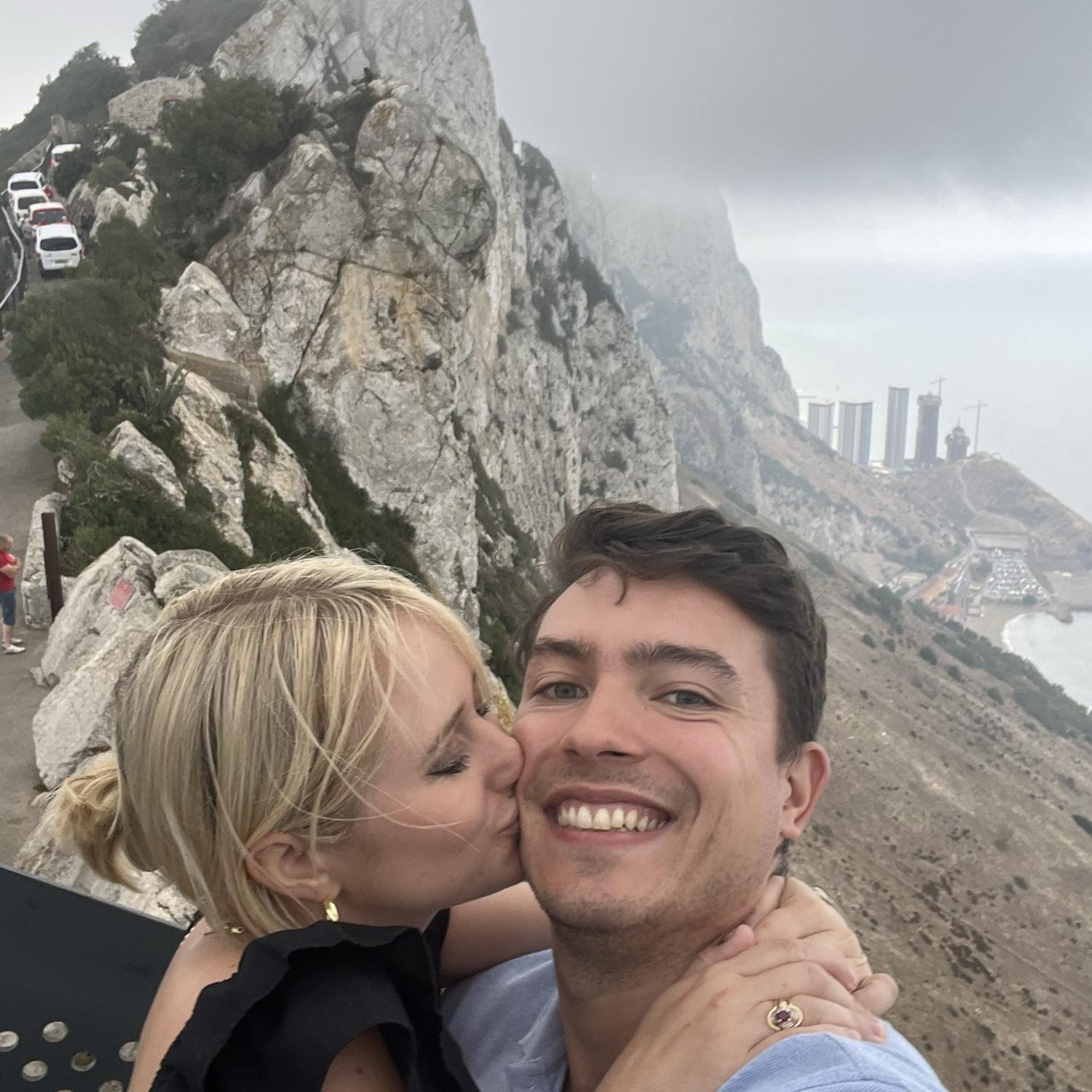 "Look at that rock!" - That's what Petra said when Dan proposed but also when they went to Gibraltar.