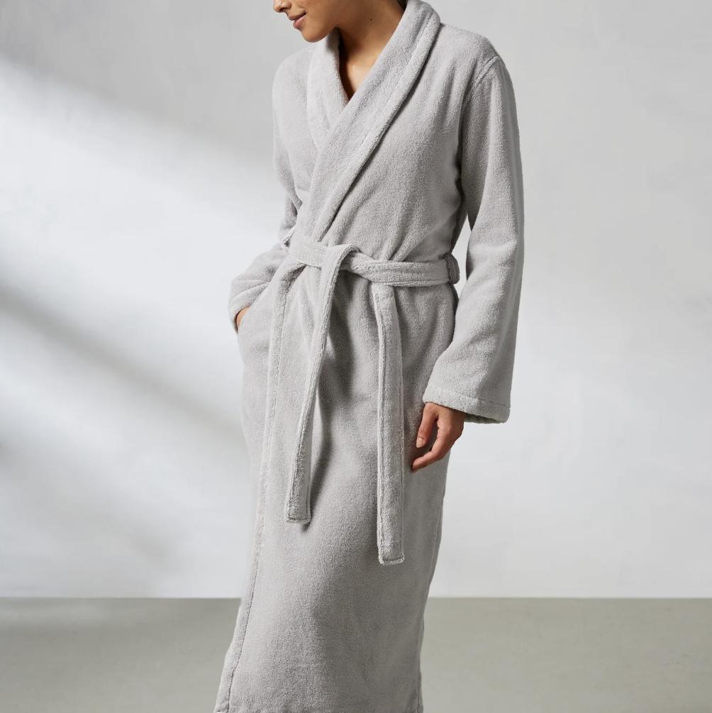 Turkish Cotton Robe-Grey