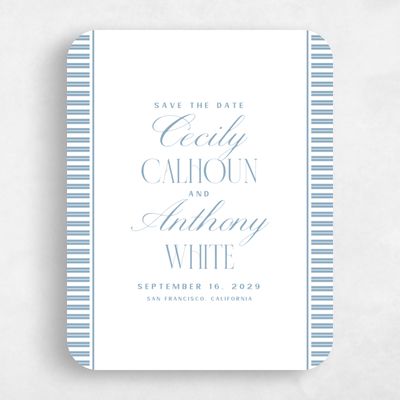 Blue Rounded Wedding Save the Date - Connell Portrait