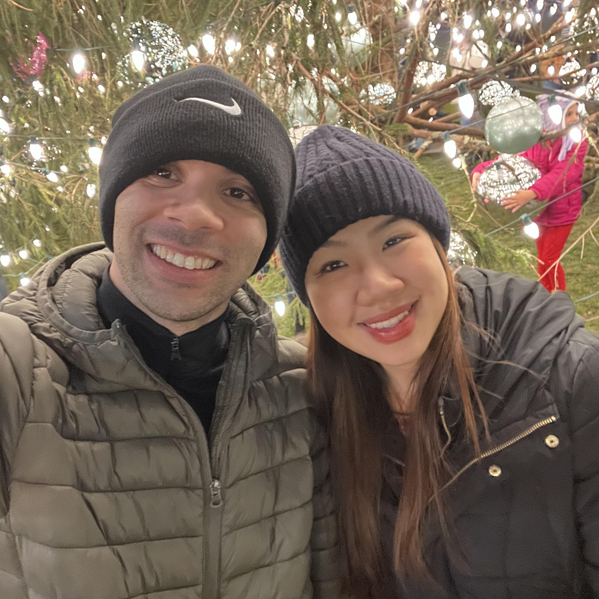 Our Winter tradition! Anthony hates Christmas crowd but too bad Eunice loves seeing Christmas lights. LOL