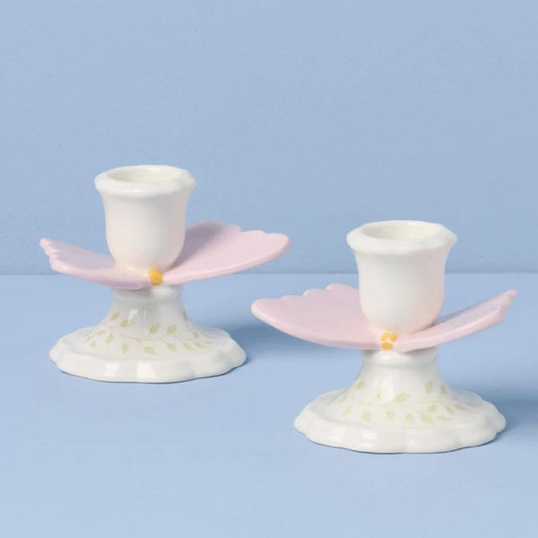 Lenox 897910 Butterfly Meadow Candlestick Holders, Set of 2