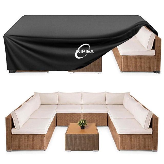 Kipiea Outdoor Furniture Covers Waterproof, 420D Heavy-Duty Patio Furniture Set Covers, No Tears Anti UV No Fading,118" L x 98" W x 28" H