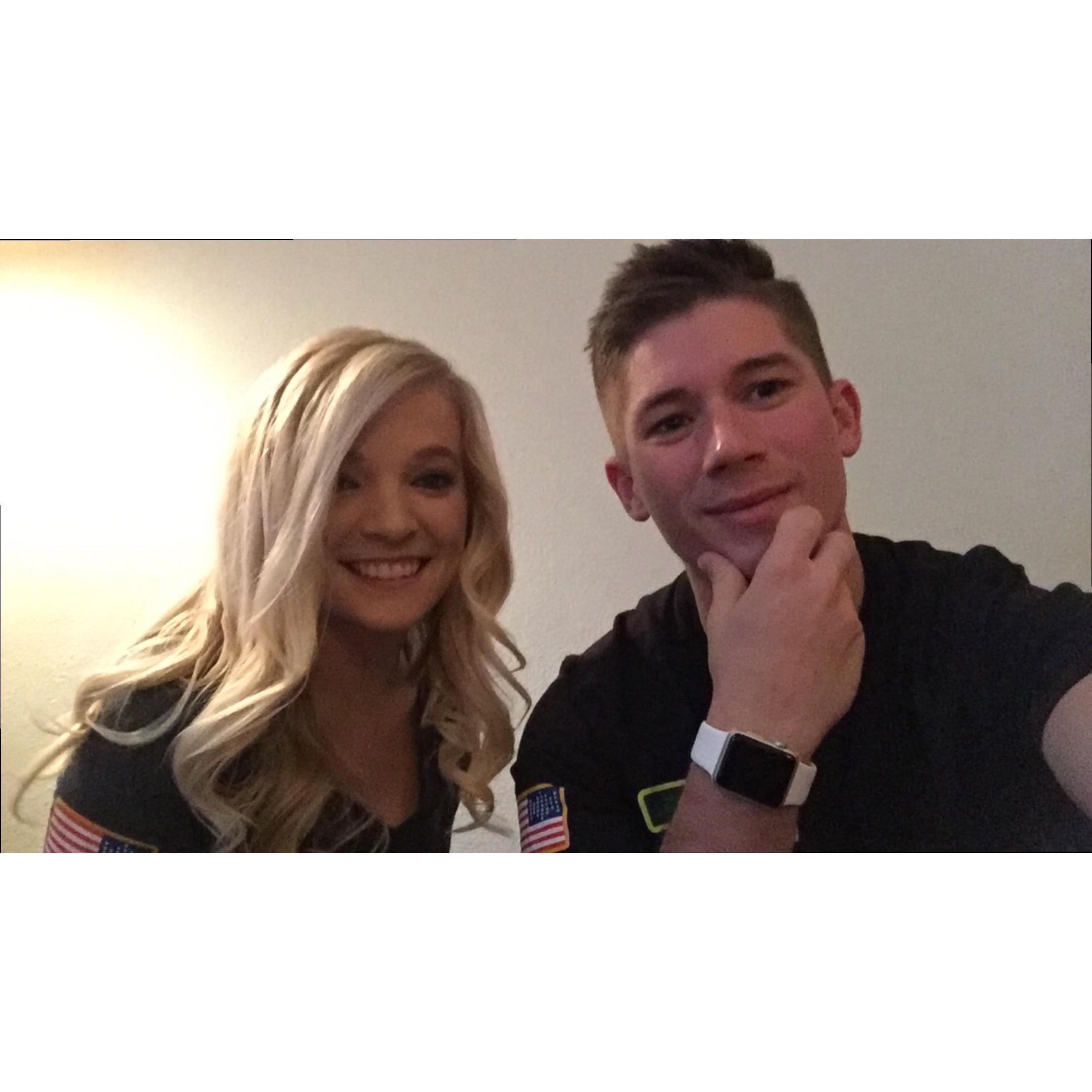 Our first picture ever together and our first in person meeting.