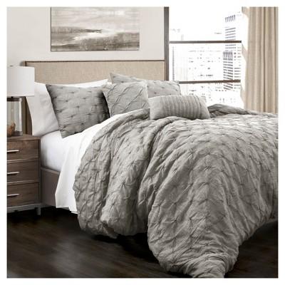 Ravello Pintuck Comforter Set 5pc - Lush Decor in White