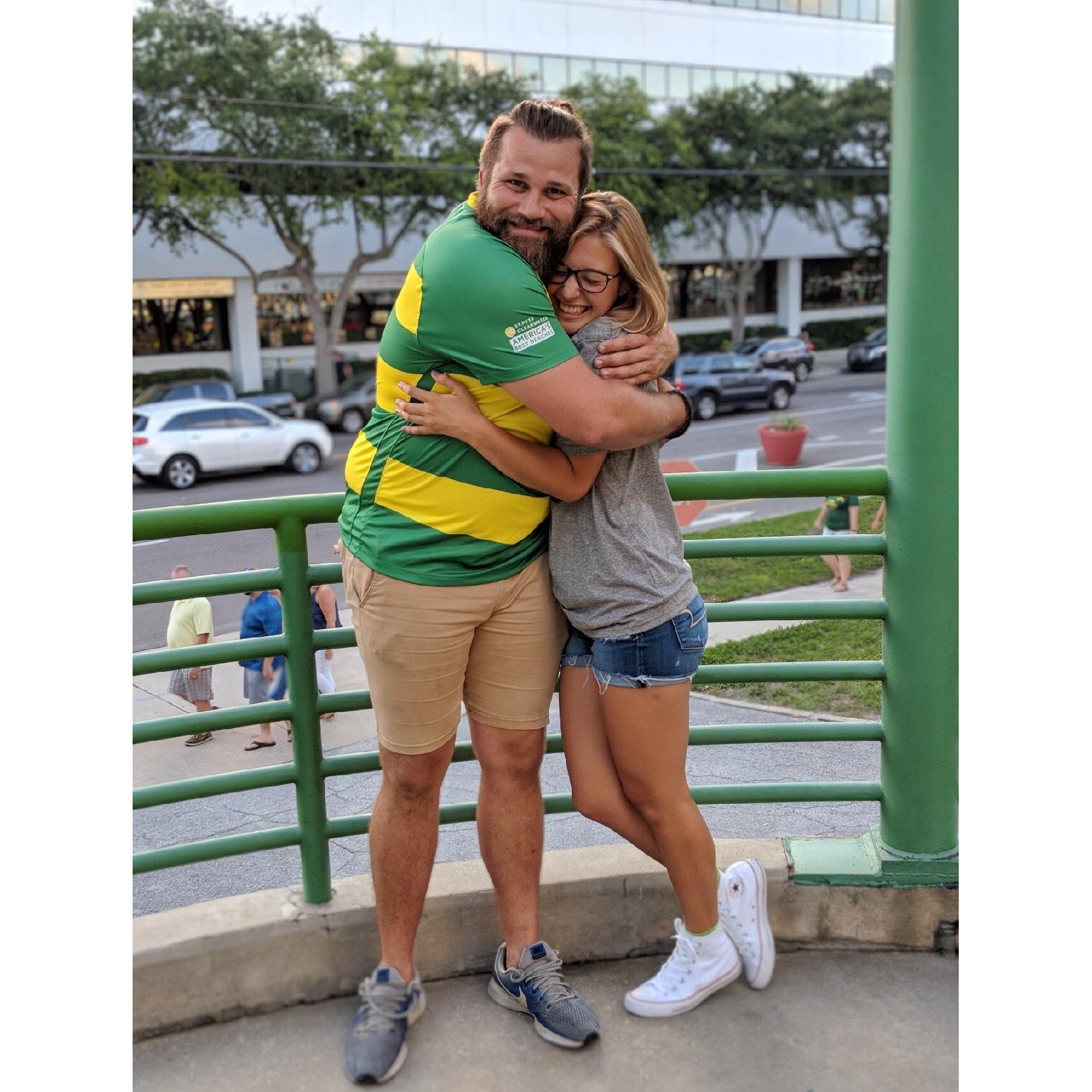 Our first time going to see a soccer game together! Go Rowdies!