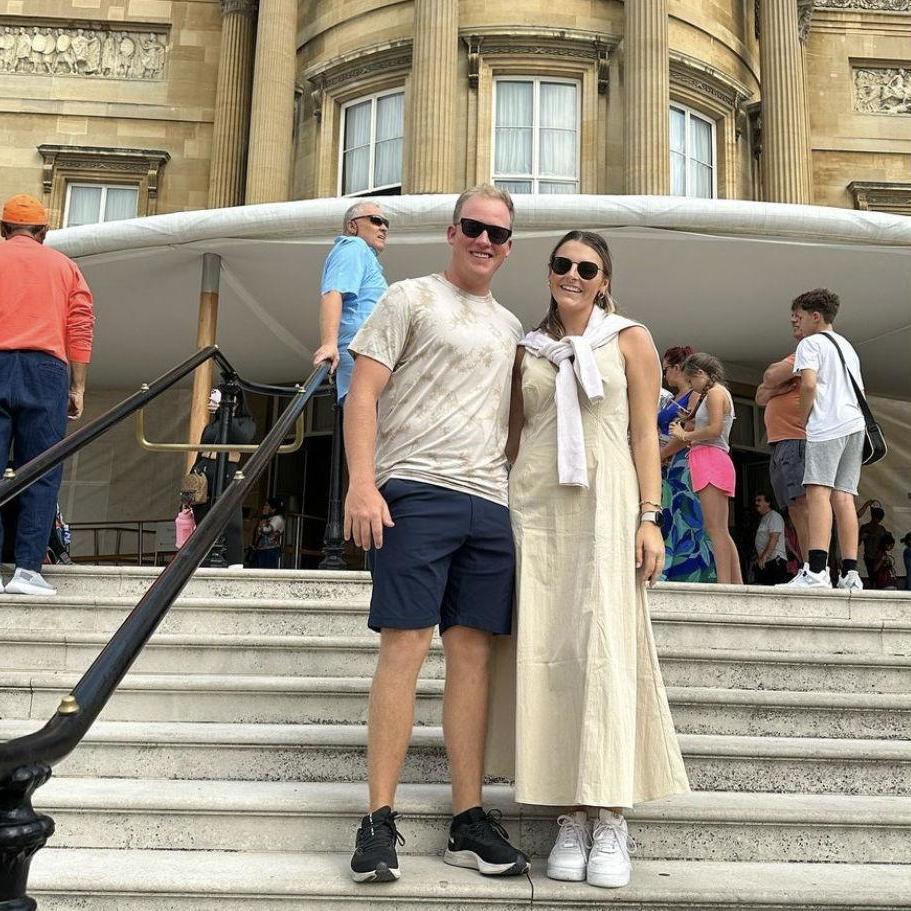 Gretchen and Ethan in Buckingham Palace during their trip to Europe.
