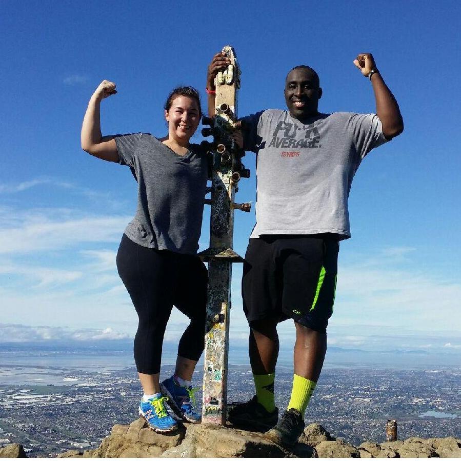 At the summit of Mission Peak - our first hike together!