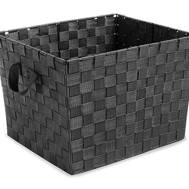 Whitmor Woven Strap Tote Black