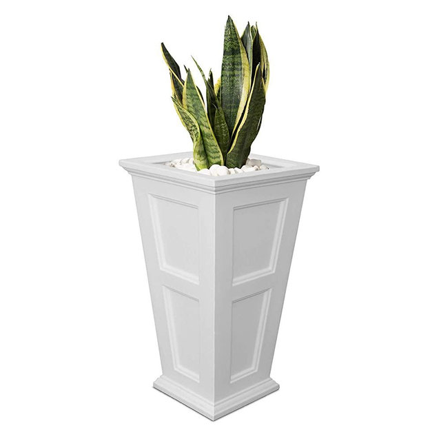 Mayne Fairfield 5829W Tall Planter, 28-Inch by 16-Inch by 16-Inch, White