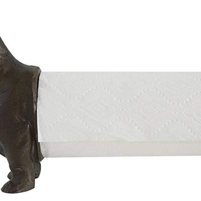 Creative Co-Op Dachshund Dog Paper Towel Holder Entertaining Tools, Bronze
